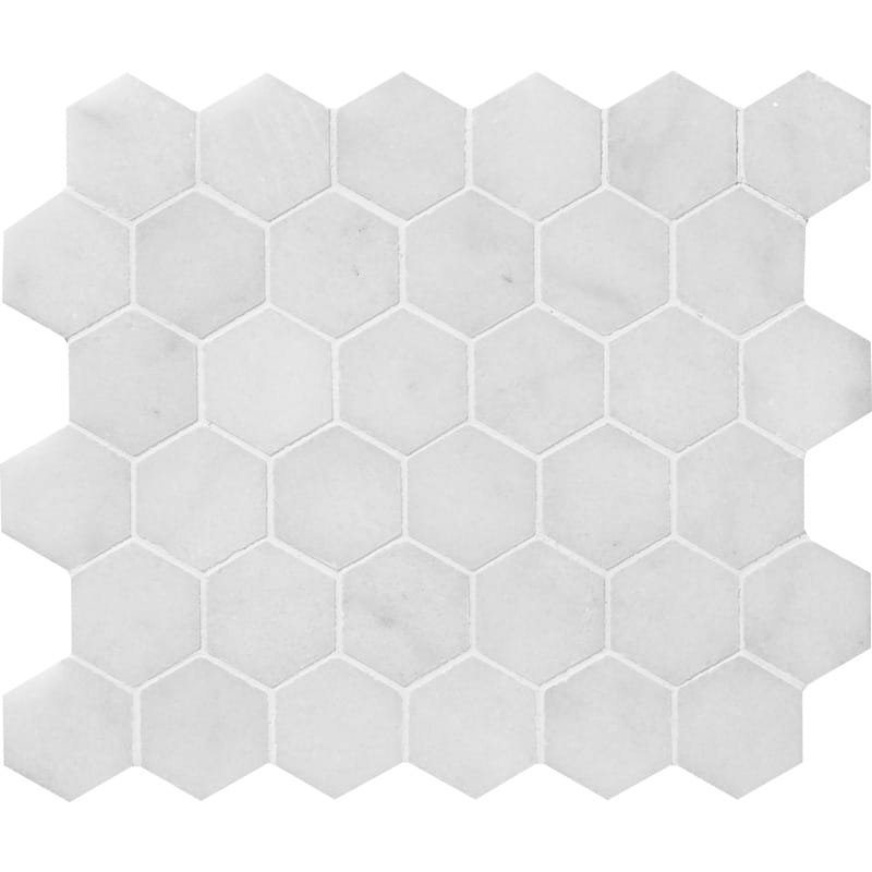 Glacier Honed 1st Quality 26,5×31 Hexagon Marble Mosaics